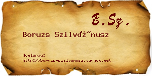 Boruzs Szilvánusz névjegykártya